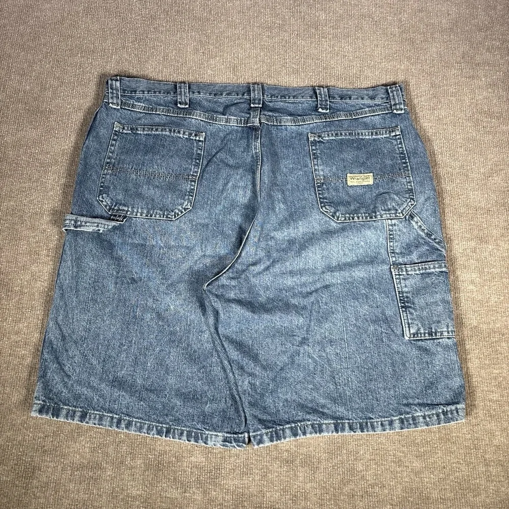 Wrangler Jean Shorts Mens 42 Relaxed Blue Denim Carpenter‎ Baggy Skater Workwear